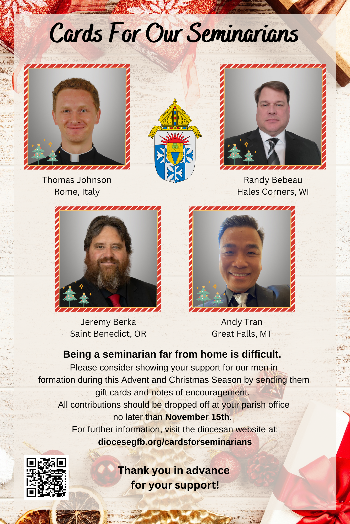 Thanking You for Your Service to Our Parish/Priest Appreciation Card |  Peace Be With You Ca